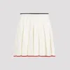 Thom Browne Needle Stitch Wool Pleated Mini Skirt In White