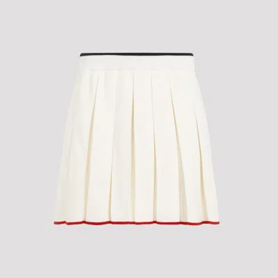 Thom Browne White Wool-blend Pleated Mini Skirt