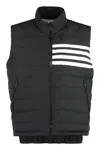 Thom Browne Zippered Field Vest Tricolor Detail In Gray