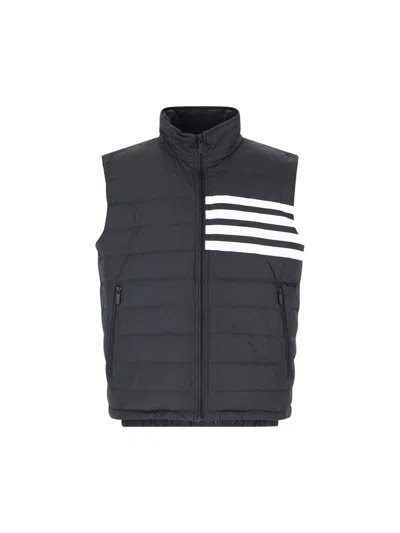 Thom Browne Full Zip Field Vest In Grey