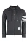 Thom Browne Full Zip Hoodie In Gray