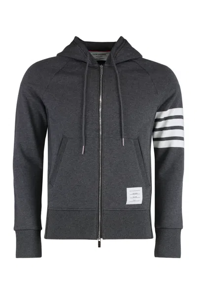 Thom Browne Full Zip Hoodie In Gray