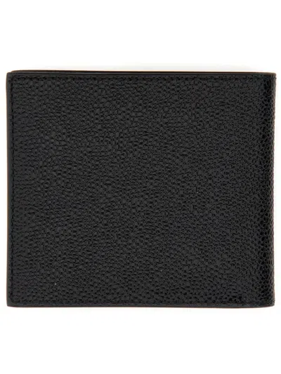Thom Browne Full-grain Calf Leather Bi-fold Wallet In Black