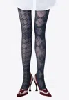 Thom Browne Argyle Sheer Tights And Mesh Panties In Blue