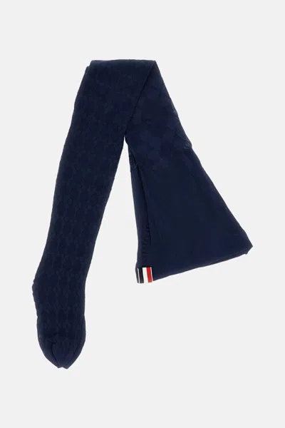 Thom Browne Fun Mix Argyle Sheer Tights W/ Mesh Panties In Blue