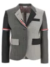 Thom Browne Wool High Armhole Tricolour Sport Coat In Gray