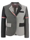 Thom Browne Wool High Armhole Tricolour Sport Coat In Gray