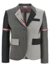 Thom Browne Wool High Armhole Tricolour Sport Coat In Gray