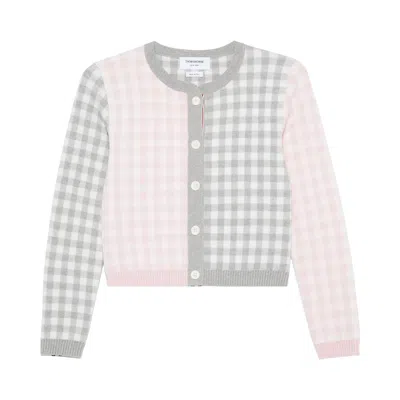Pre-owned Thom Browne Fun Mix Gingham Check Birdseye Back Jacquard Cropped Crew Neck Knitwear 'seasonal Combo' In Multi