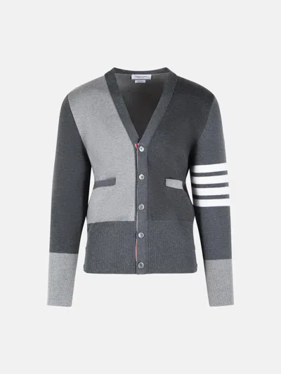 Thom Browne 'fun Mix' Grey Merino Wool Cardigan In Multi