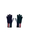 Thom Browne Blue 4-bar Stripe Cashmere Gloves In Black