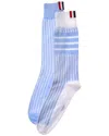 Thom Browne Fun Mix Seersucker Jacquard Socks In Blue