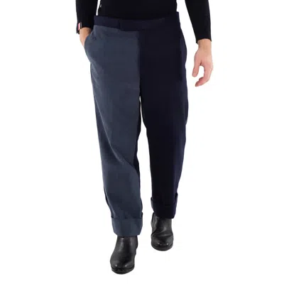 Thom Browne Fun-mix Shetland Low Rise Backstrap Trouser In Blue