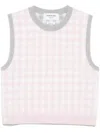 Thom Browne Fun Mix Gingham Check Jacquard Crop Tank Sweater