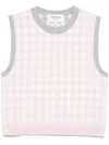 Thom Browne Fun Mix Gingham Check Jacquard Crop Tank Sweater