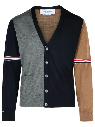 THOM BROWNE THOM BROWNE FUN' MULTICOLOR VIRGIN WOOL CARDIGAN