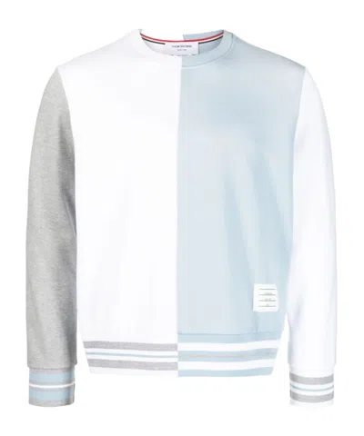 Thom Browne Funmix Colour-block Cotton Sweatshirt In White