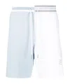 Thom Browne Funmix Colour-block Drawstring Shorts In White