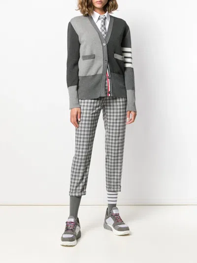 Thom Browne Funmix Crepe 4-bar Cardigan Women In Gray