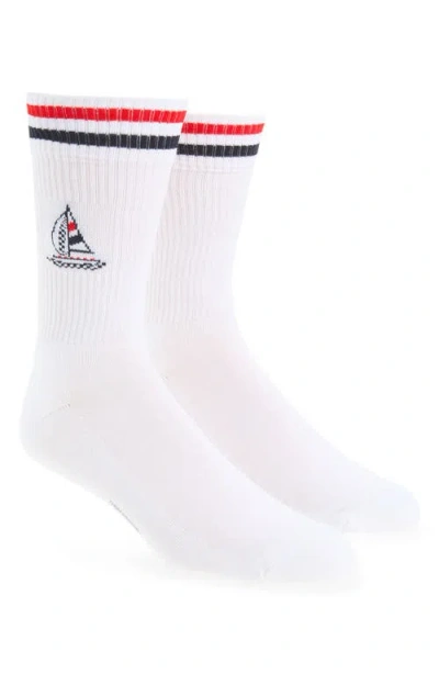 Thom Browne Funmix Intarsia Athletic Crew Socks In White