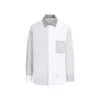 Thom Browne White Cotton Funmix Oversized Long Sleeve Shirt In White