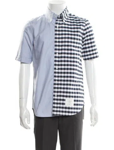 Pre-owned Thom Browne Fun-mix Plaid Print Shirt In Blue