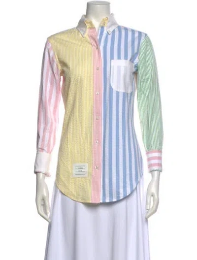 Pre-owned Thom Browne Fun-mix Striped Button-up Top In Multi