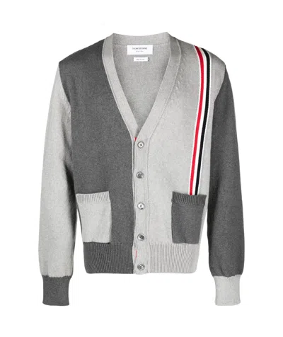 THOM BROWNE THOM BROWNE FUNMIX V-NECK LONG-SLEEVED CARDIGAN