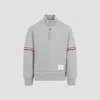 Thom Browne Rwb Engineered Stripe Loopback Sweatshirt In Gray