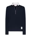 Thom Browne 4-bar Stripe Funnel Neck Half Zip Sweatshirt In Black