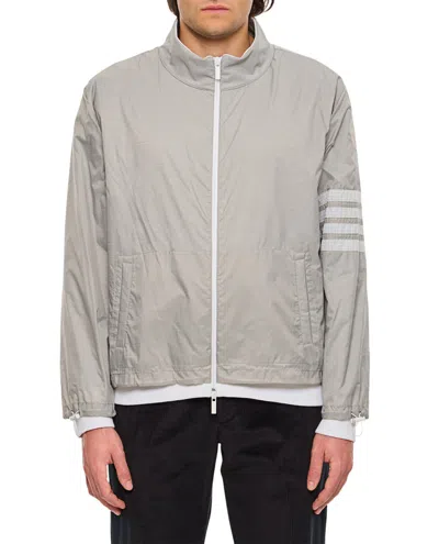 Thom Browne Funnel Neck Ripstop Jacket In Grey