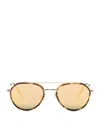 Thom Browne Aviator Frame Mirrored Sunglasses In Titanium In Gold