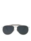 Thom Browne Silver Titanium Sunglasses In Silver