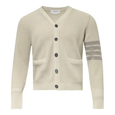 Thom Browne Garment Dye Cardigan Stitch In Brown