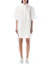 Thom Browne White Poplin Shirt Mini Dress In White