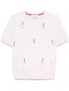 Thom Browne Geese-embroidered Cotton T-shirt In White