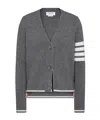 Thom Browne Virgin Wool Cardigan With Embrodery Geese In Gray