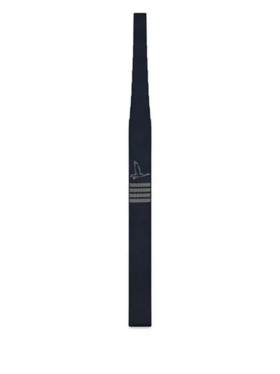 Thom Browne Geese-jacquard 4-bar Tie In Blue