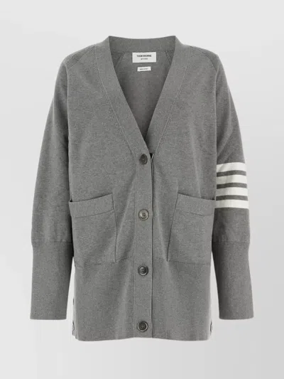 Thom Browne Generous Knit V-neck Cardigan In Green