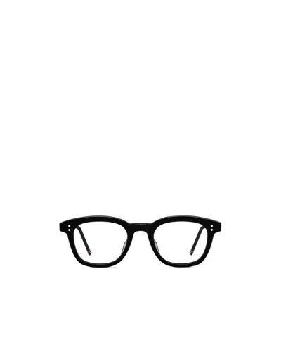 Thom Browne Geometric Frame Flat Glasses In Black