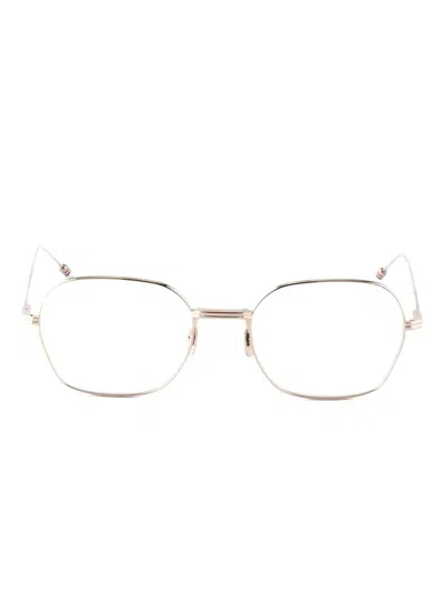 Thom Browne Geometric-frame Glasses In Gold