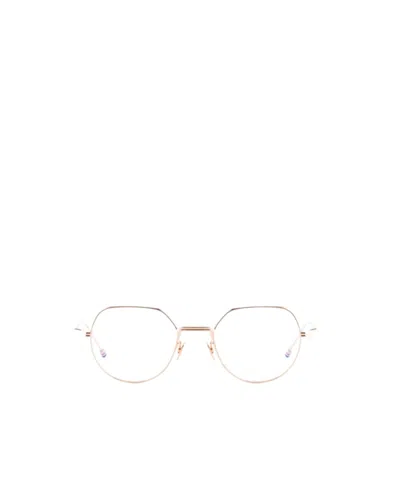 Thom Browne Geometric Frame Plano Lens In Metallic