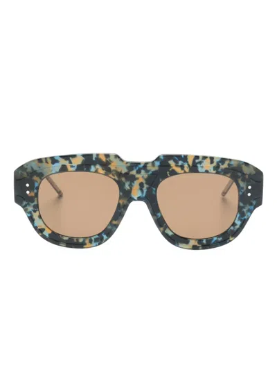 Thom Browne Geometric Sunglasses In Brown