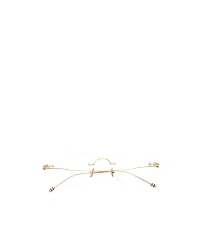 Thom Browne Geometric-frame Glasses In Gold
