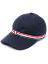 Thom Browne Gg Bow Baseball Cap In Wool Flannel Accessories In Blue