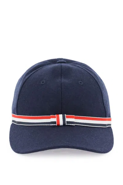 THOM BROWNE THOM BROWNE GG BOW BASEBALL CAP IN WOOL FLANNEL ACCESSORIES