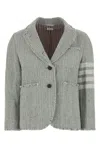Thom Browne Grey 4 Bar-stripe Tweed Jacket