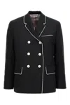 Thom Browne Double-breasted Wool Sport Coat In 001