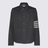 THOM BROWNE THOM BROWNE MED GREY WOOL CASUAL JACKET