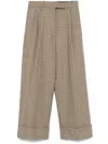 Thom Browne Ginclub Check Cheviot Tweed Trousers In Brown